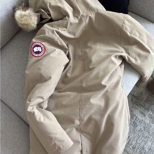 Canada Goose Tan Parka with Fur Trim